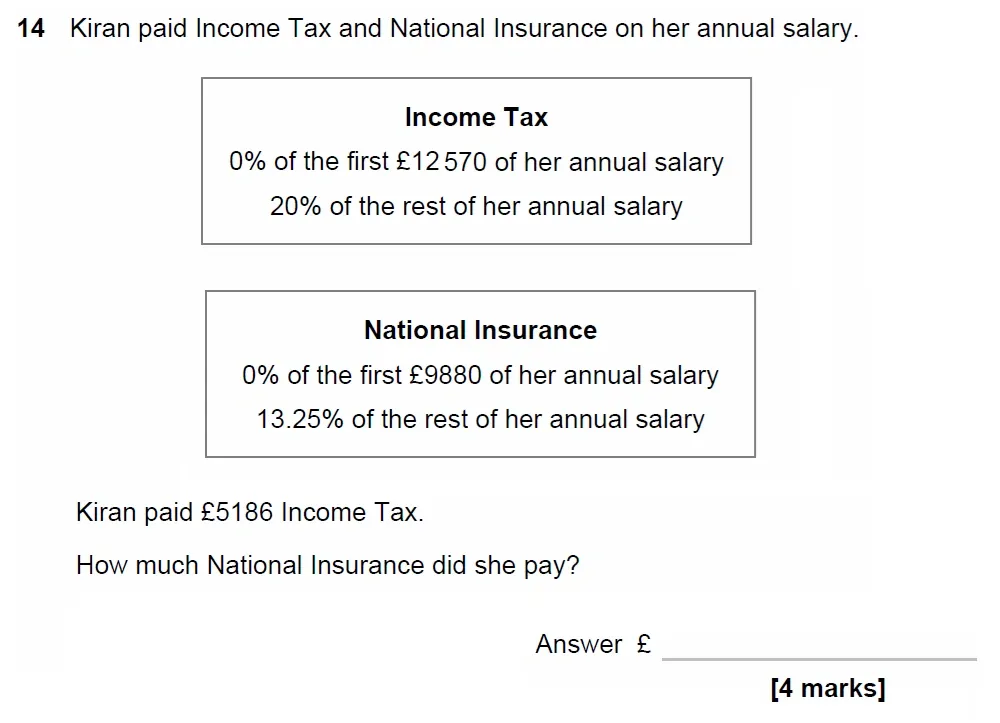 Question 14 - GCSE AQA Higher Maths Past Paper 3 (Calculator) - June 2023