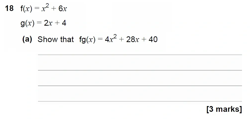 Question 18(a) - GCSE AQA Higher Maths Past Paper 3 (Calculator) - June 2023