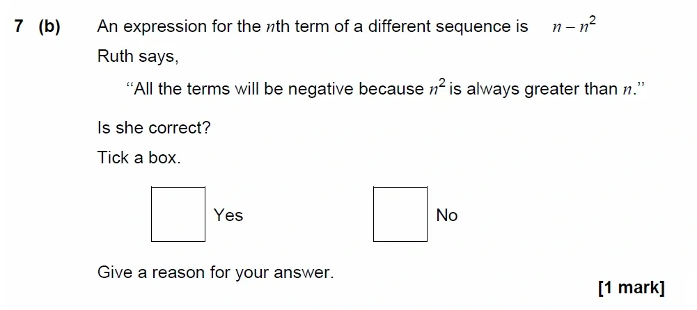 Question 07(b) - GCSE AQA Higher Maths Past Paper 3 (Calculator) - November 2022