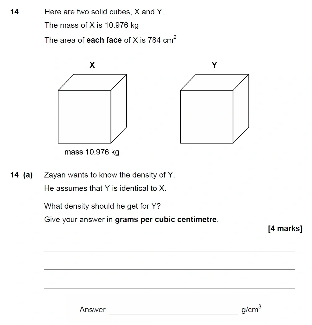 Question 14(a) - GCSE AQA Higher Maths Past Paper 3 (Calculator) - November 2022