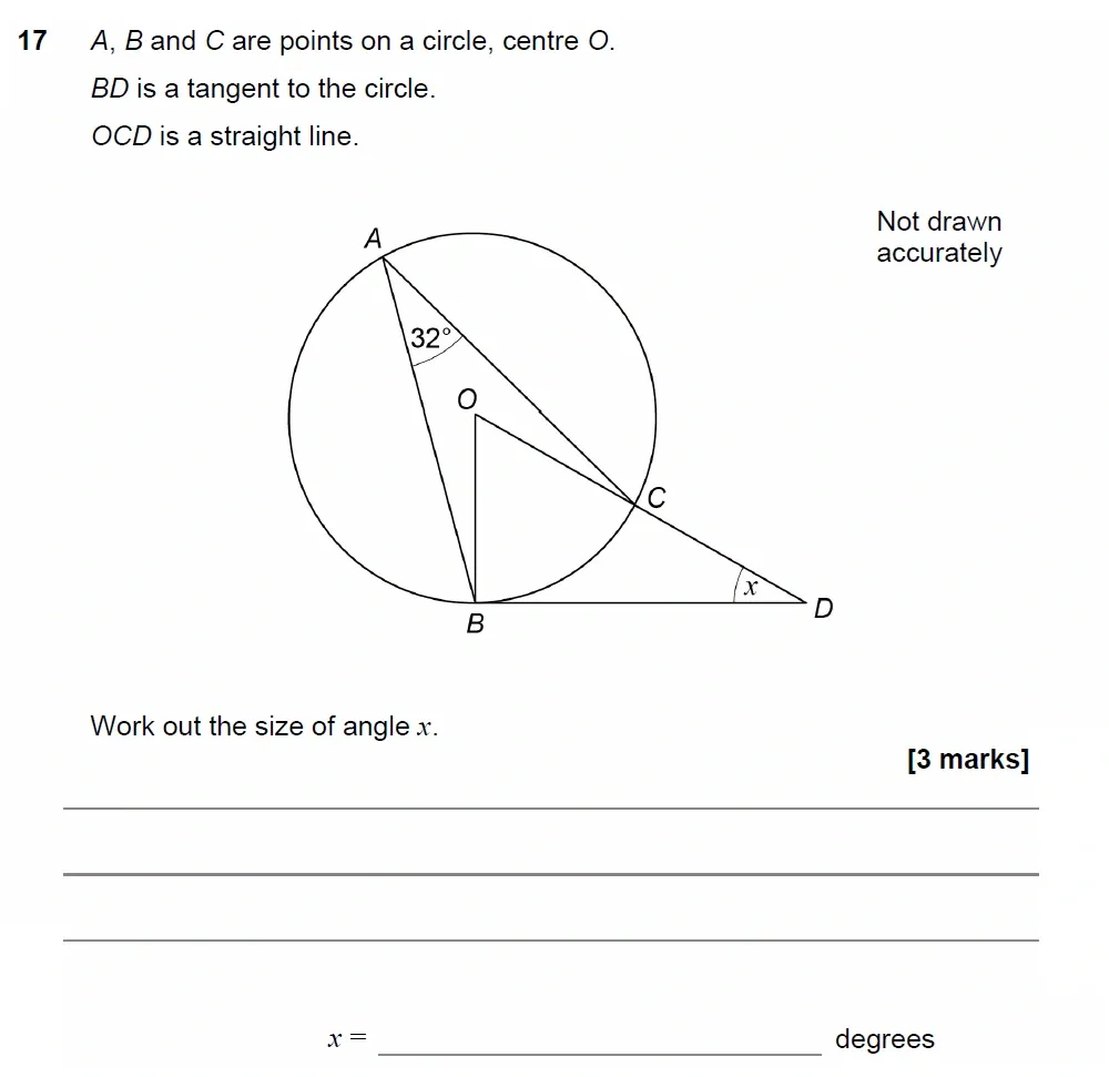 Question 17 - GCSE AQA Higher Maths Past Paper 3 (Calculator) - November 2022