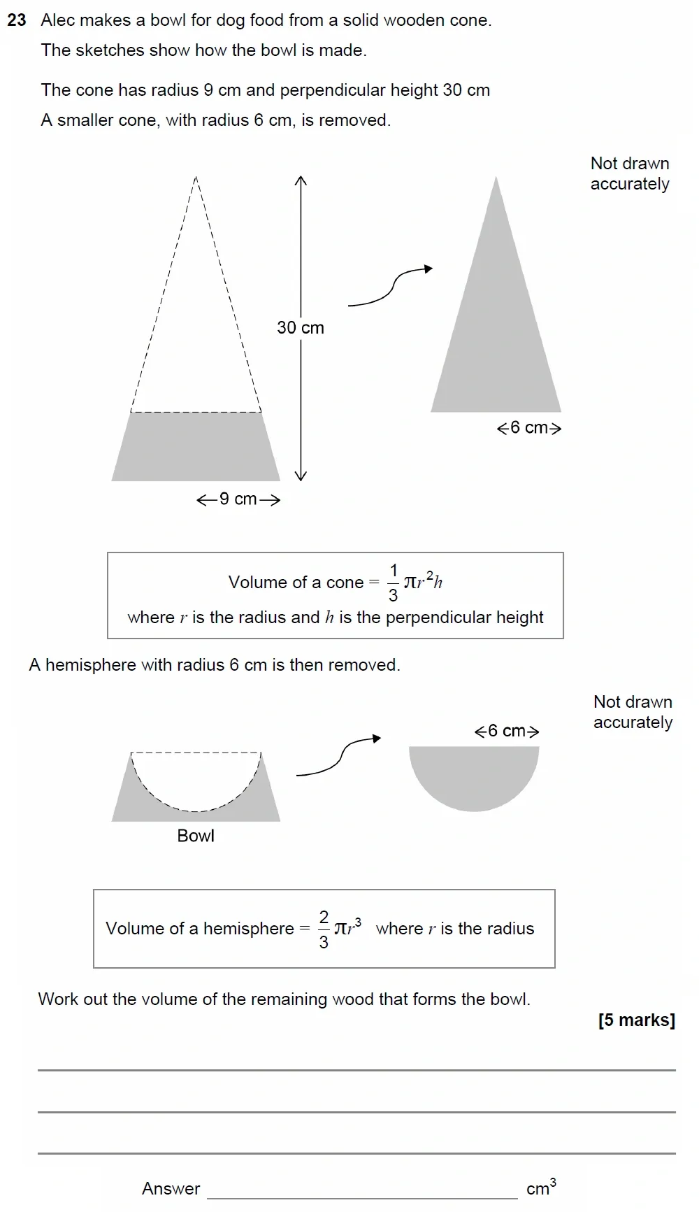 Question 23 - GCSE AQA Higher Maths Past Paper 3 (Calculator) - November 2022