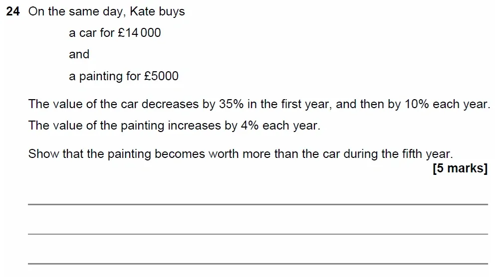 Question 24 - GCSE AQA Higher Maths Past Paper 3 (Calculator) - November 2022