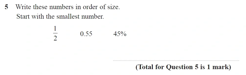 Question 05 - GCSE Edexcel Foundation Maths Past Paper 1 (Non-Calculator) - June 2022