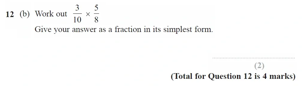 Question 12(b) - GCSE Edexcel Foundation Maths Past Paper 1 (Non-Calculator) - June 2022