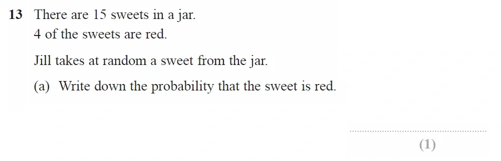 Question 13(a) - GCSE Edexcel Foundation Maths Past Paper 1 (Non-Calculator) - June 2022