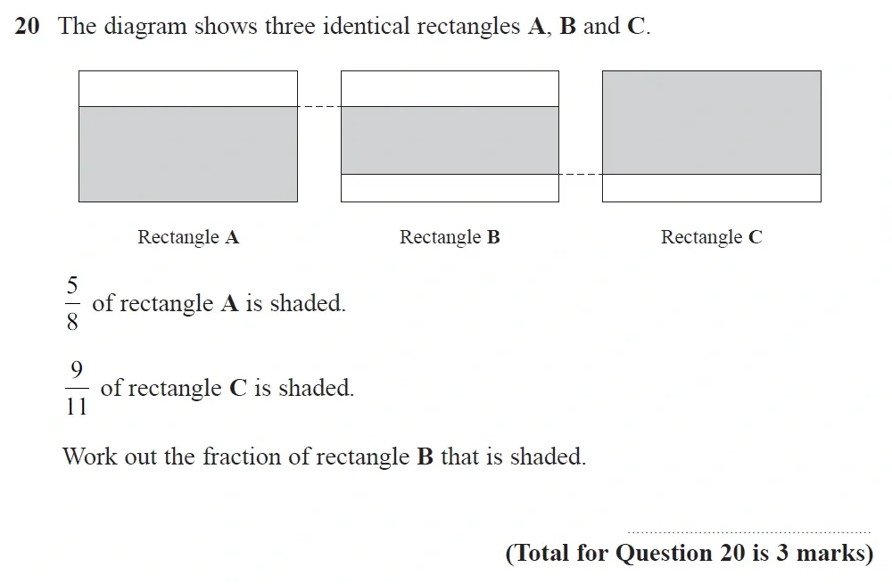 Question 20 - GCSE Edexcel Foundation Maths Past Paper 1 (Non-Calculator) - June 2022