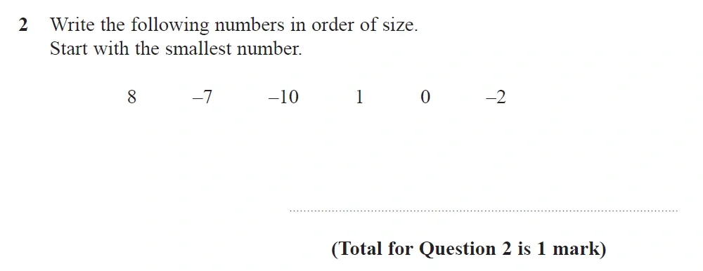 Question 02 - GCSE Edexcel Foundation Maths Past Paper 1 (Non-Calculator) - November 2021