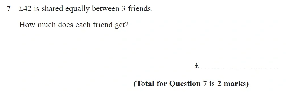 Question 07 - GCSE Edexcel Foundation Maths Past Paper 1 (Non-Calculator) - November 2021