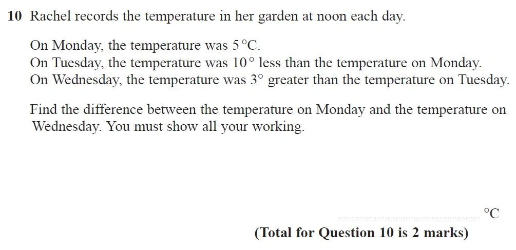 Question 10 - GCSE Edexcel Foundation Maths Past Paper 1 (Non-Calculator) - November 2021