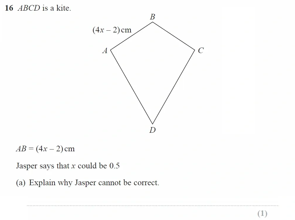 Question 16(a) - GCSE Edexcel Foundation Maths Past Paper 1 (Non-Calculator) - November 2021