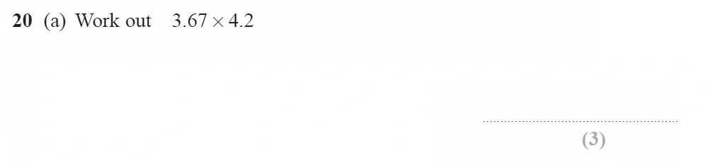 Question 20(a) - GCSE Edexcel Foundation Maths Past Paper 1 (Non-Calculator) - November 2021