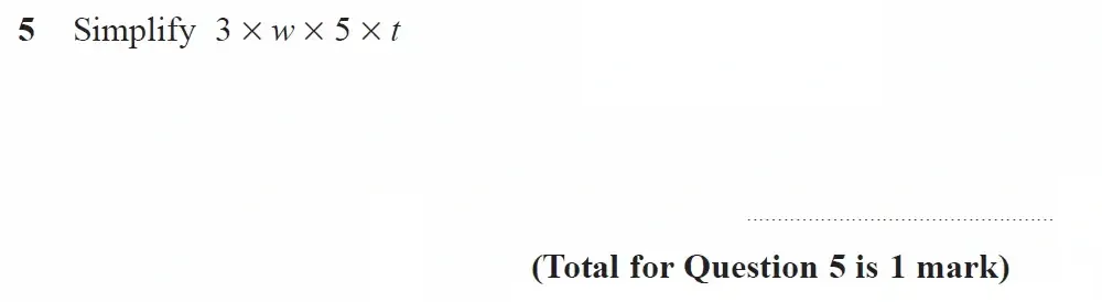 Question 05 - GCSE Edexcel Foundation Maths Past Paper 1 (Non-Calculator) - November 2022