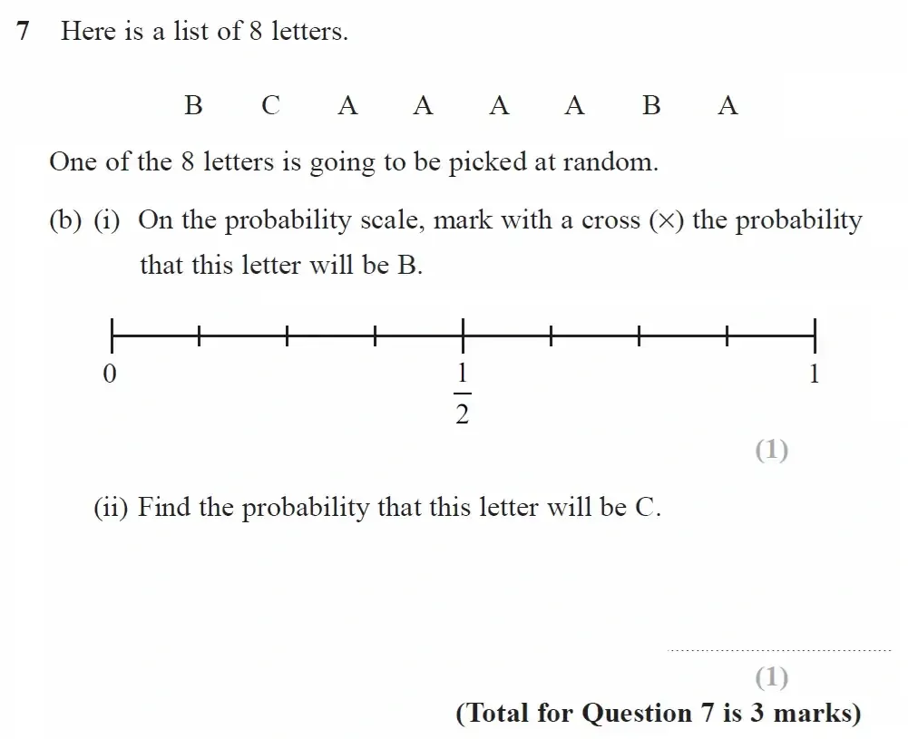 Question 07(b) - GCSE Edexcel Foundation Maths Past Paper 1 (Non-Calculator) - November 2022