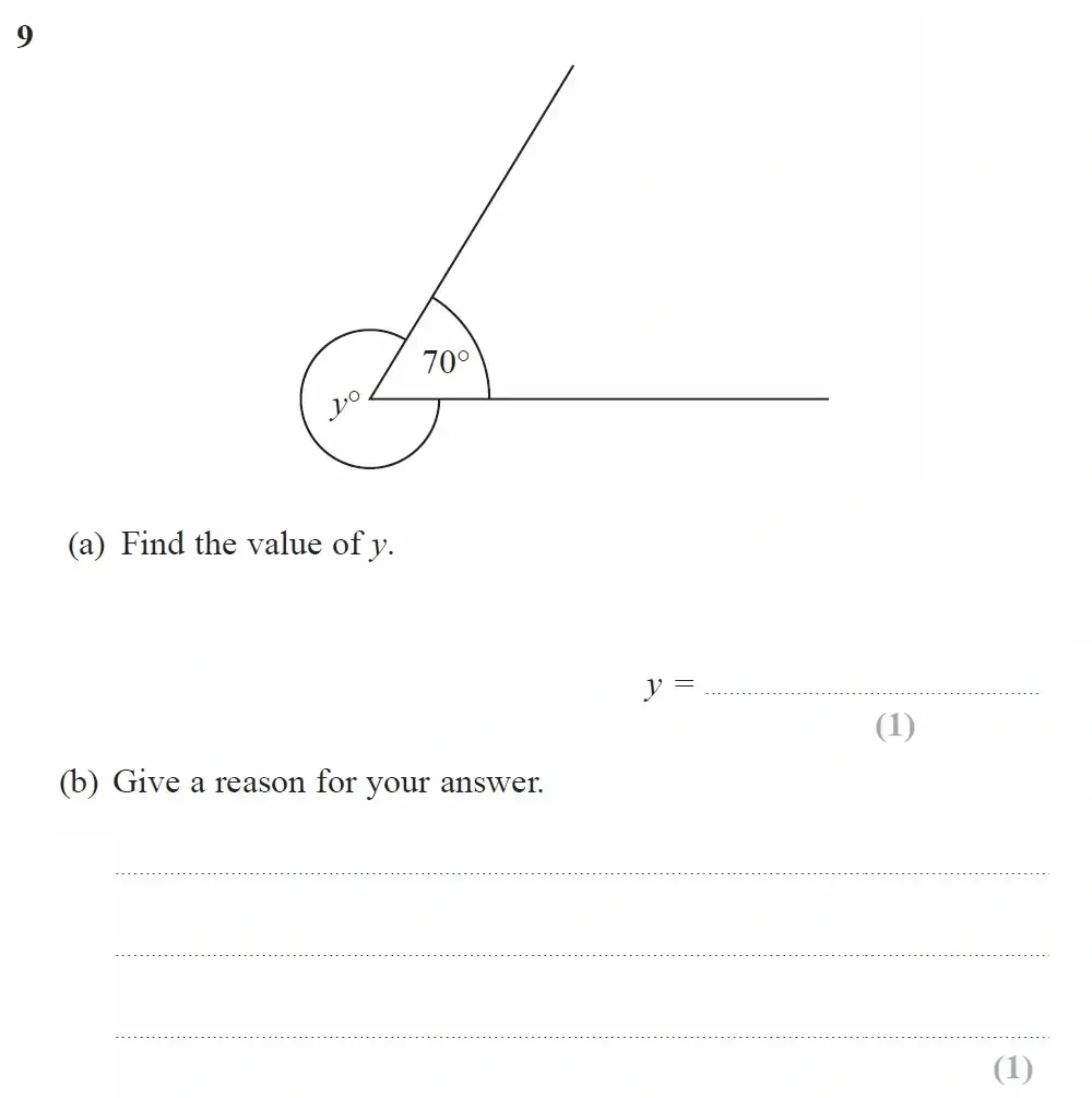 Question 09(a,b) - GCSE Edexcel Foundation Maths Past Paper 1 (Non-Calculator) - November 2022