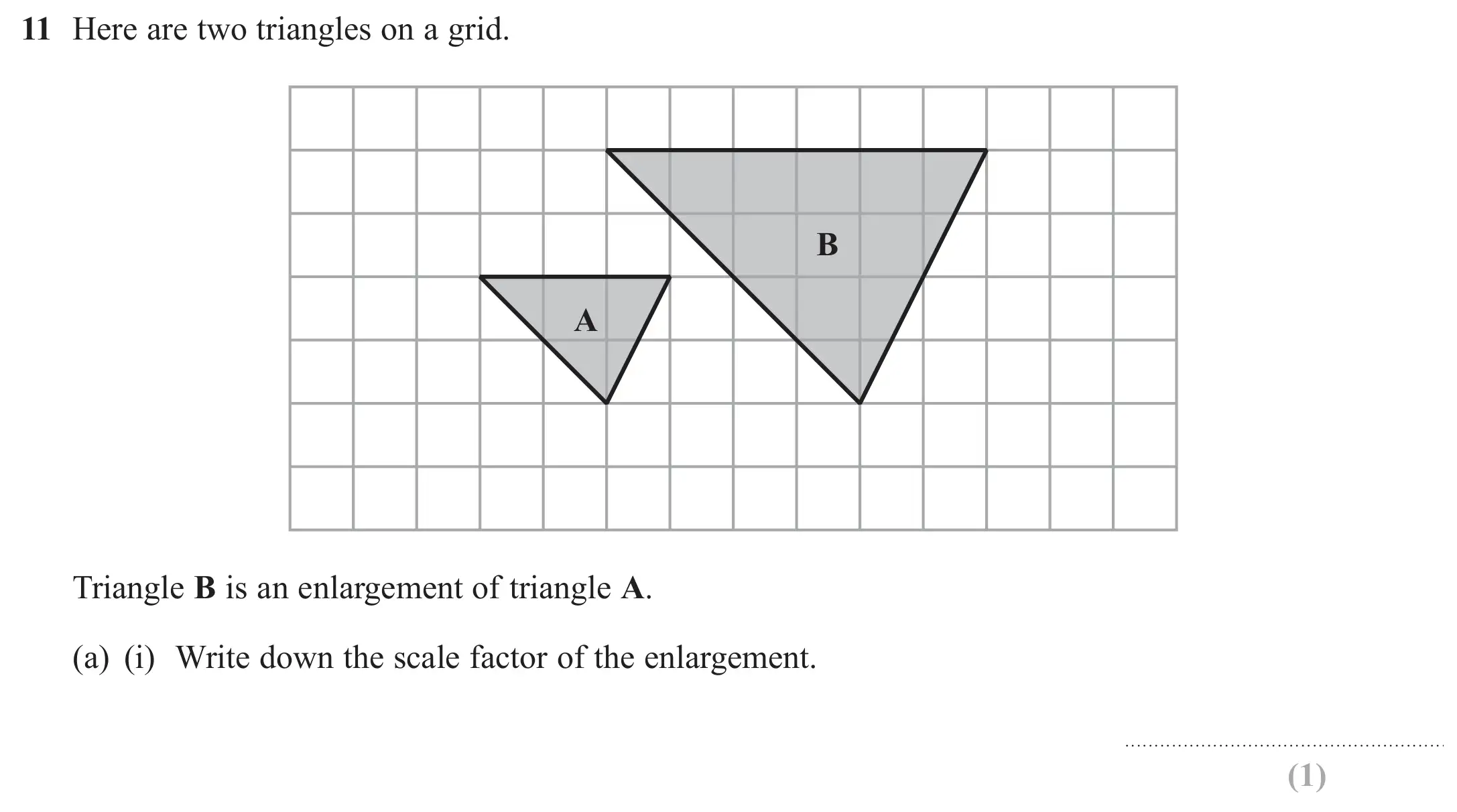 Question 11(a)(i) - GCSE Edexcel Foundation Maths Past Paper 1 (Non-Calculator) - November 2022