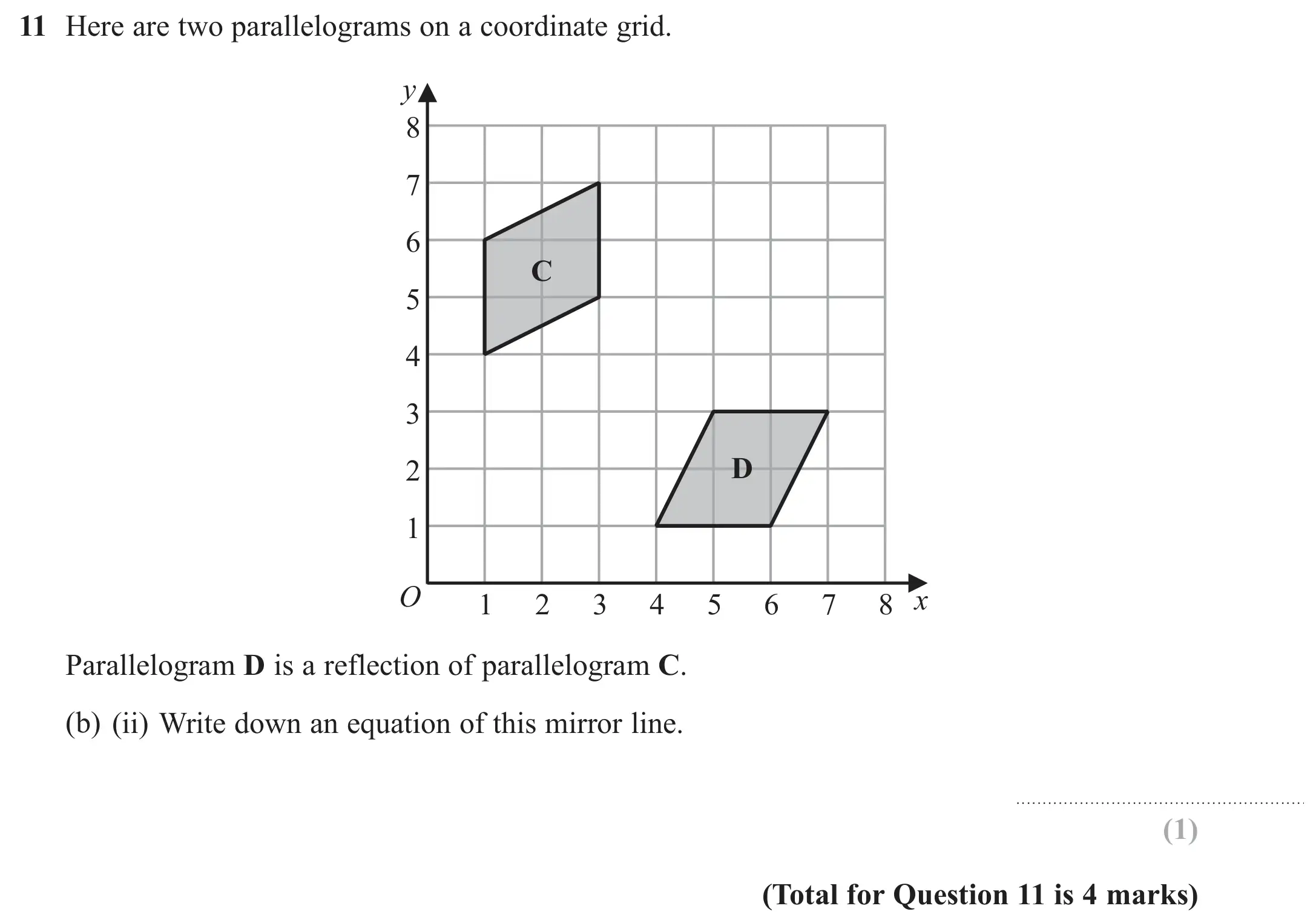 Question 11(b)(ii) - GCSE Edexcel Foundation Maths Past Paper 1 (Non-Calculator) - November 2022