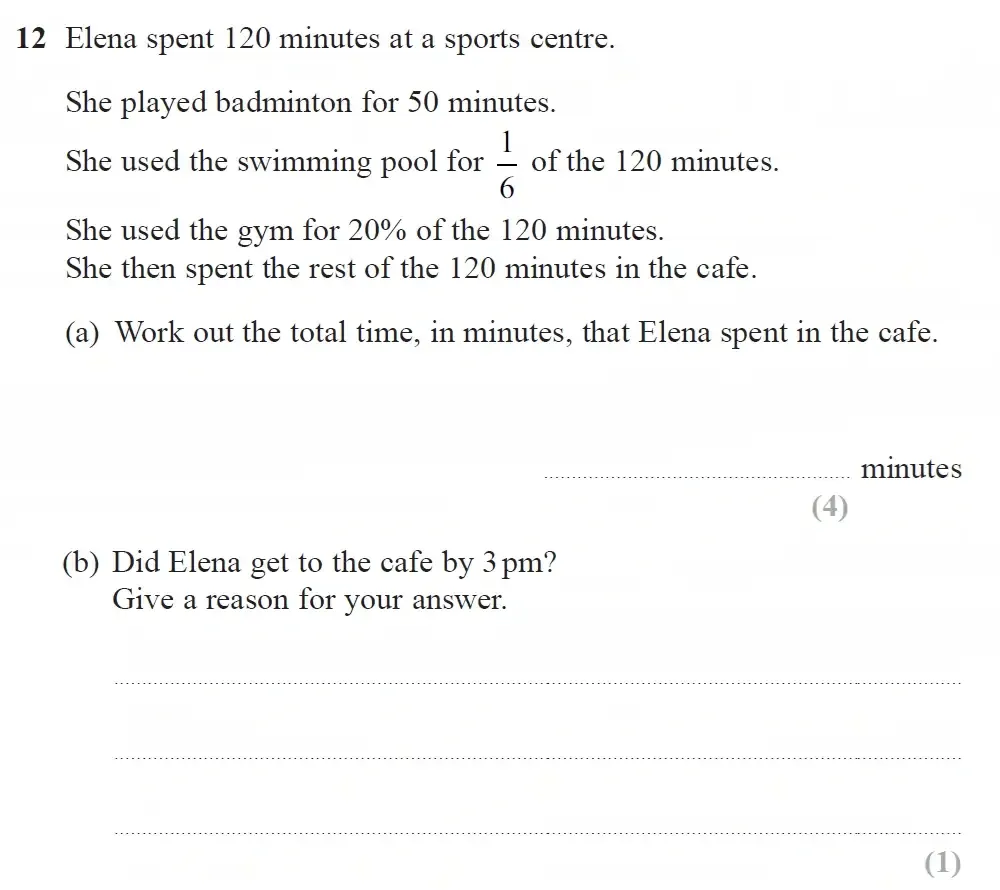 Question 12(a,b) - GCSE Edexcel Foundation Maths Past Paper 1 (Non-Calculator) - November 2022