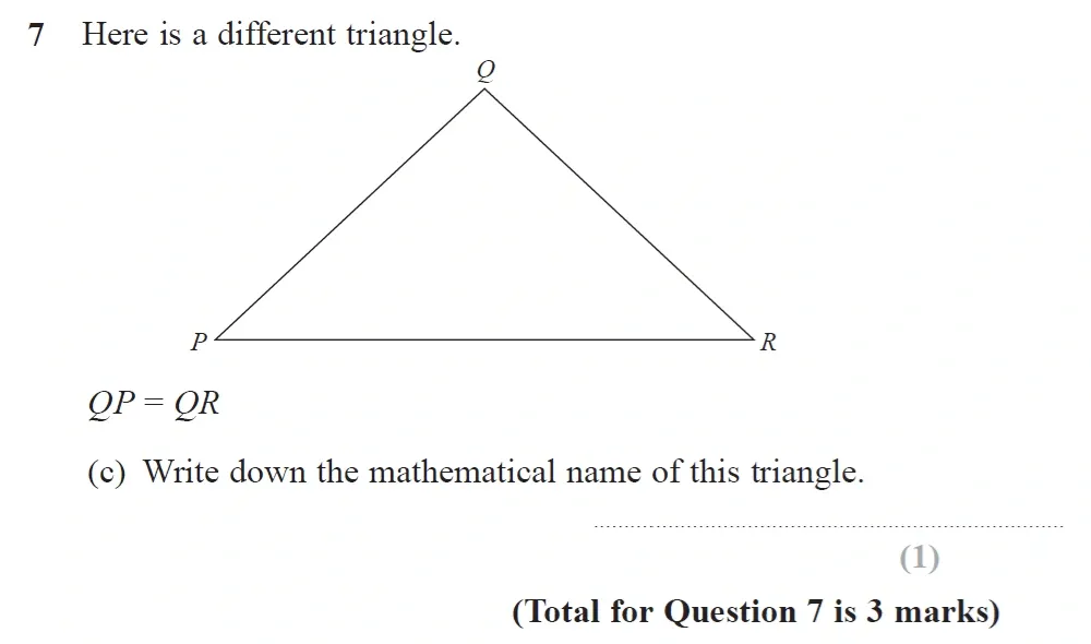 Question 07(c) - GCSE Edexcel Foundation Maths Past Paper 2 (Calculator) - June 2023