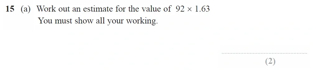 Question 15(a) - GCSE Edexcel Foundation Maths Past Paper 1 (Non-Calculator) - June 2022