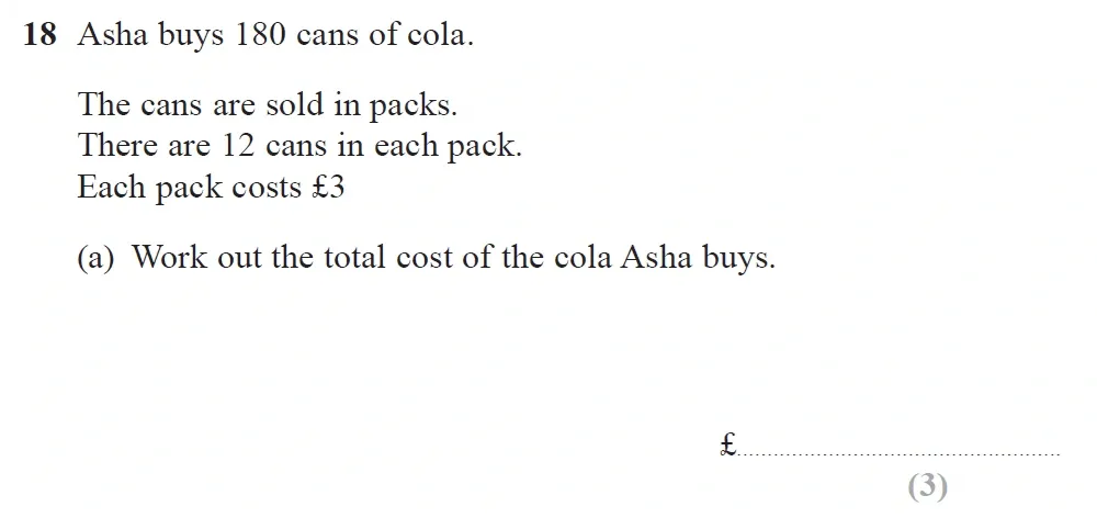 Question 18(a) - GCSE Edexcel Foundation Maths Past Paper 2 (Calculator) - June 2023