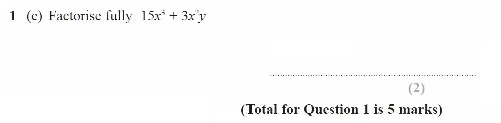 Question 01(c) - GCSE Edexcel Higher Maths Past Paper 2 (Calculator) - June 2022