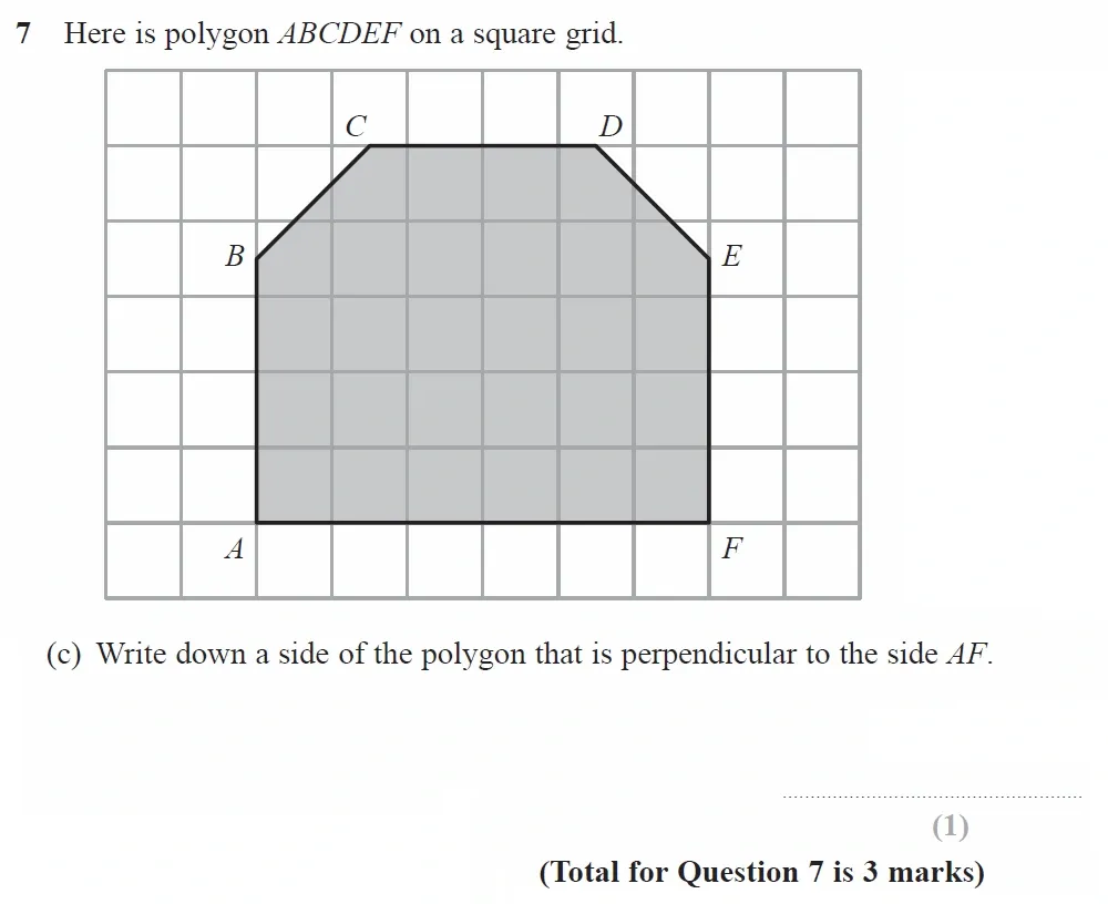 Question 07(c) - GCSE Edexcel Foundation Maths Past Paper 2 (Calculator) - June 2022
