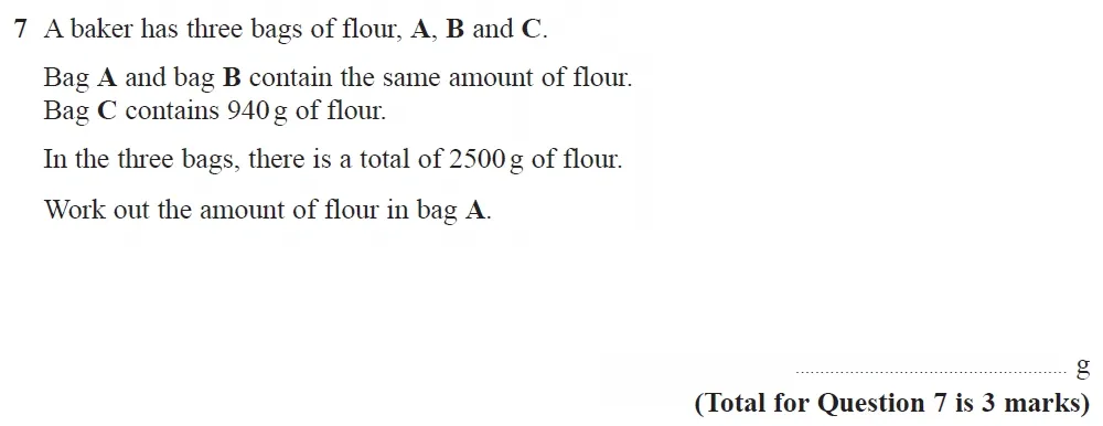 Question 07 - GCSE Edexcel Foundation Maths Past Paper 2 (Calculator) - November 2021