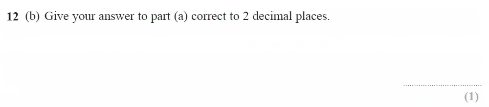 Question 12(b) - GCSE Edexcel Foundation Maths Past Paper 2 (Calculator) - November 2021