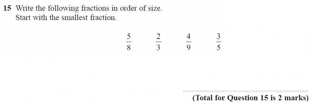 Question 15 - GCSE Edexcel Foundation Maths Past Paper 2 (Calculator) - November 2021