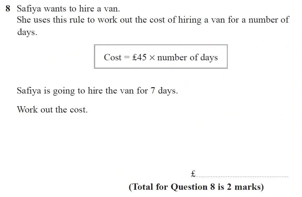 Question 08 - GCSE Edexcel Foundation Maths Past Paper 2 (Calculator) - November 2022