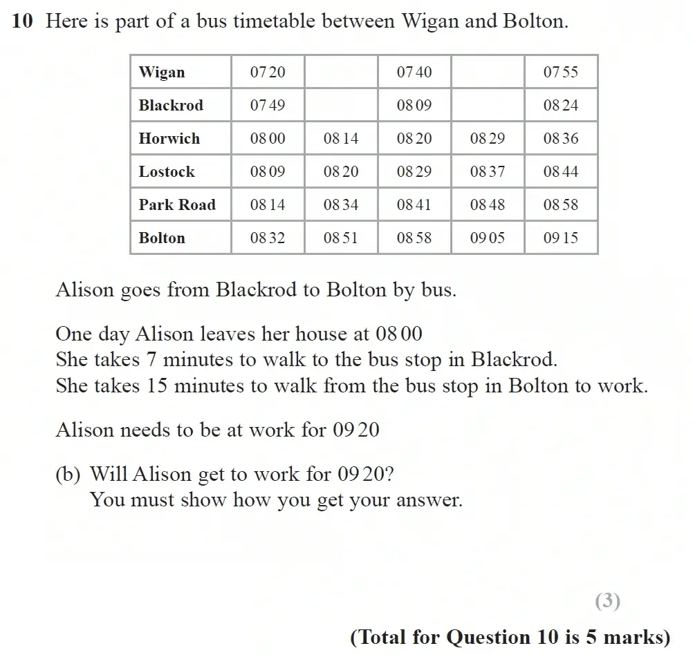 Question 10(b) - GCSE Edexcel Foundation Maths Past Paper 2 (Calculator) - November 2022