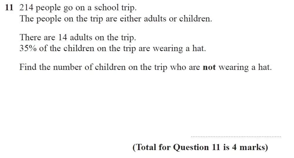 Question 11 - GCSE Edexcel Foundation Maths Past Paper 2 (Calculator) - November 2022