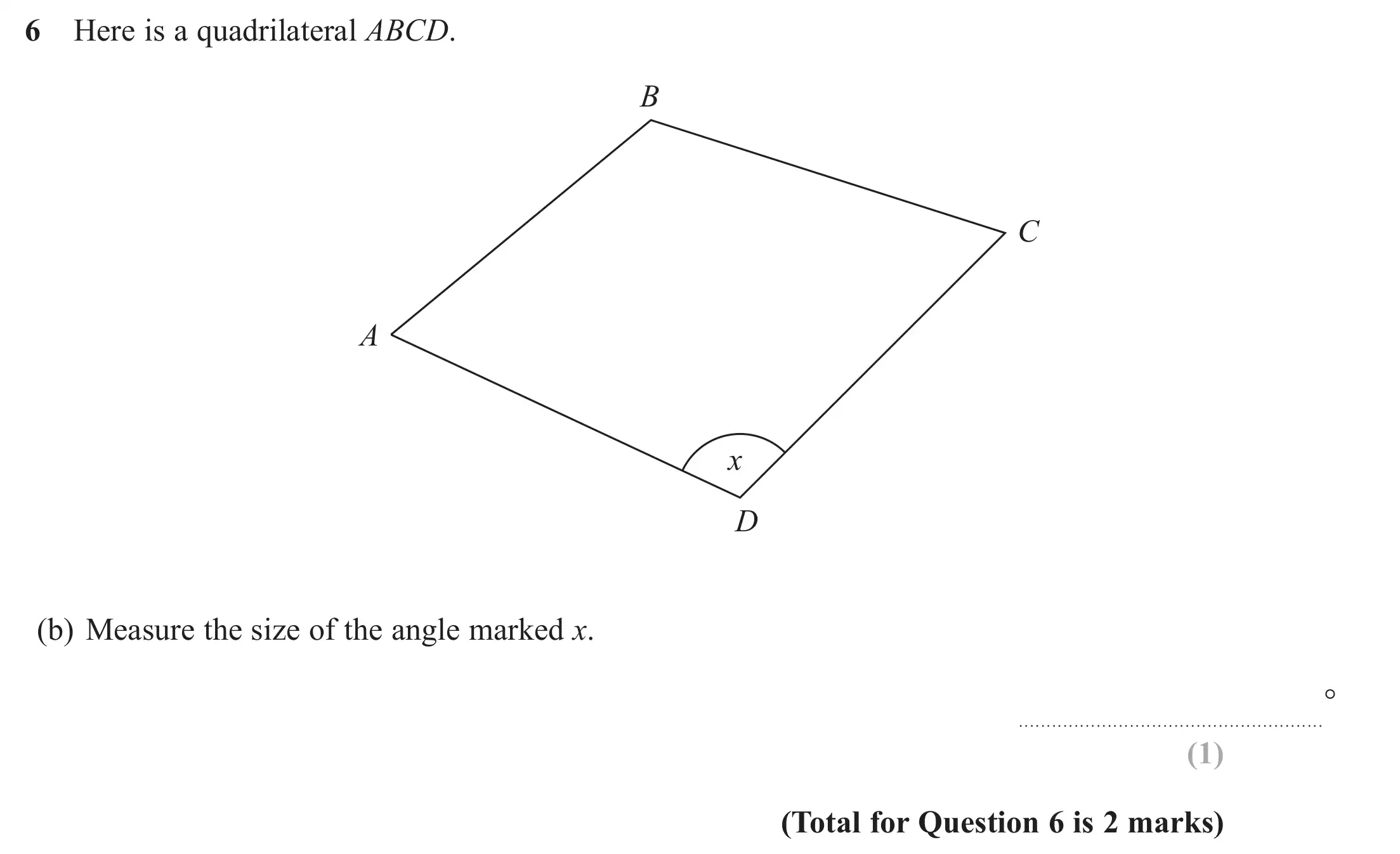 Question 6(b) - GCSE Edexcel Foundation Maths Past Paper 2 (Calculator) - November 2022