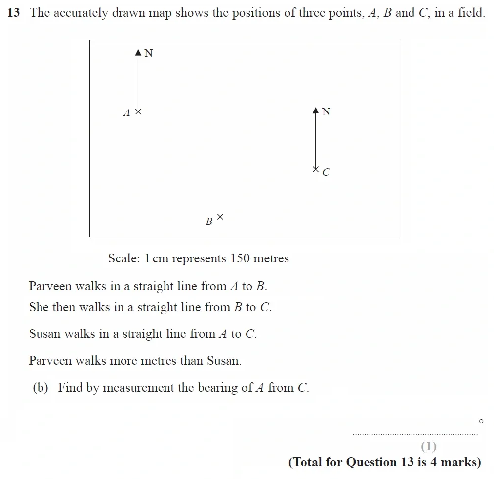 Question 13(b) - GCSE Edexcel Foundation Maths Past Paper 3 (Calculator) - June 2022
