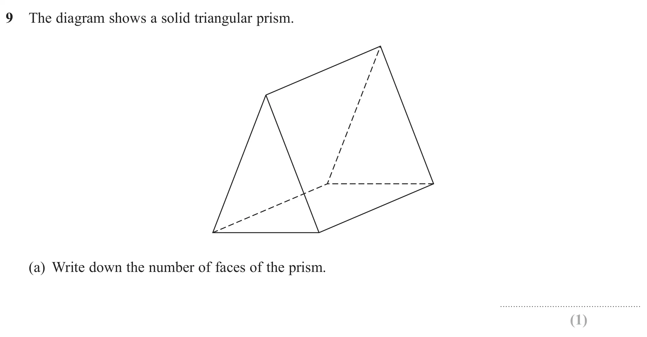 Question 9(a) - GCSE Edexcel Foundation Maths Past Paper 3 (Calculator) - June 2022