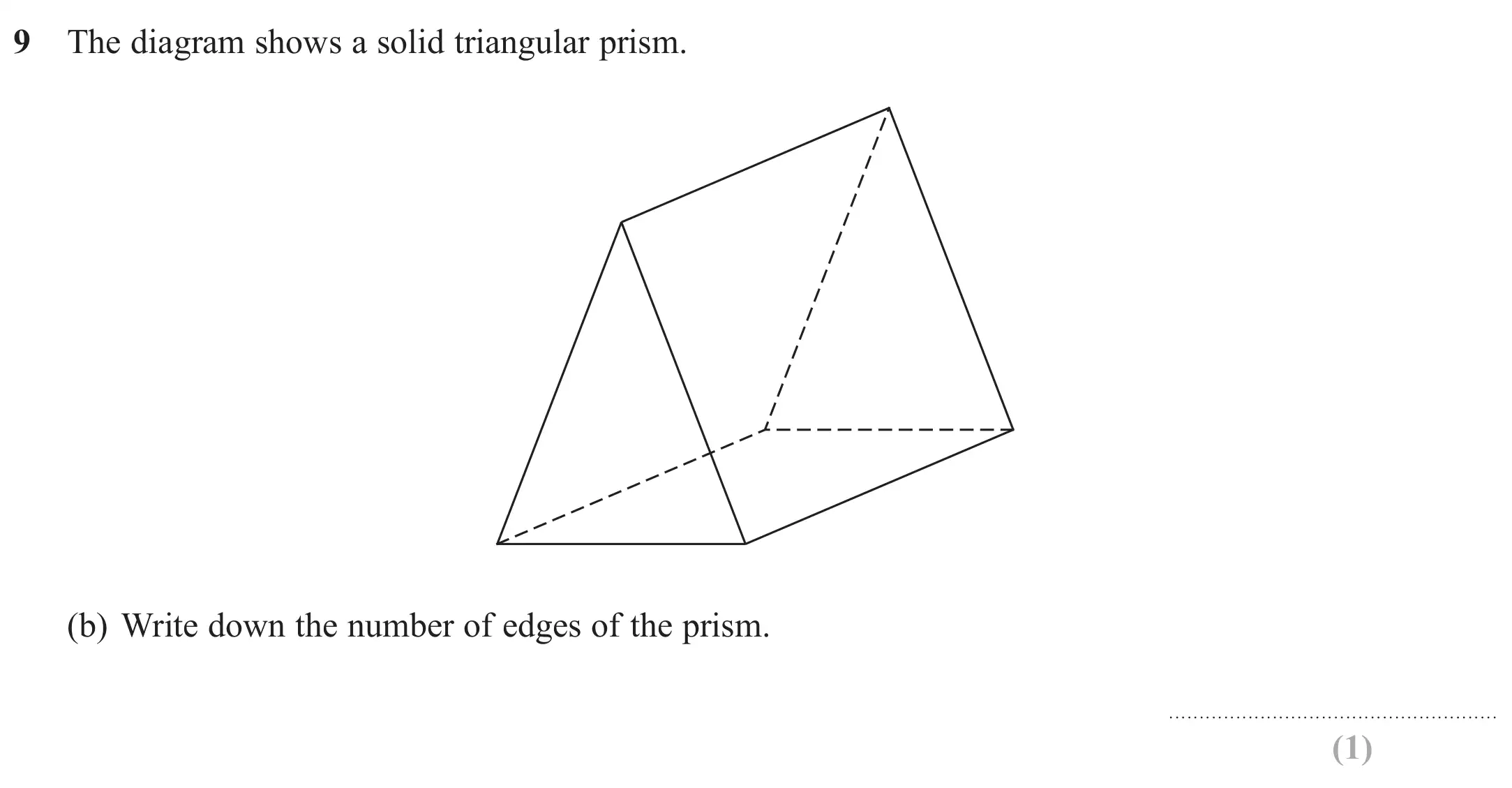 Question 9(b) - GCSE Edexcel Foundation Maths Past Paper 3 (Calculator) - June 2022