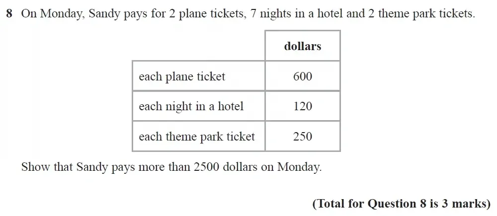 Question 08 - GCSE Edexcel Foundation Maths Past Paper 3 (Calculator) - November 2021