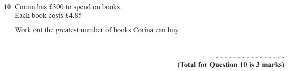 Question 10 - GCSE Edexcel Foundation Maths Past Paper 3 (Calculator) - November 2021