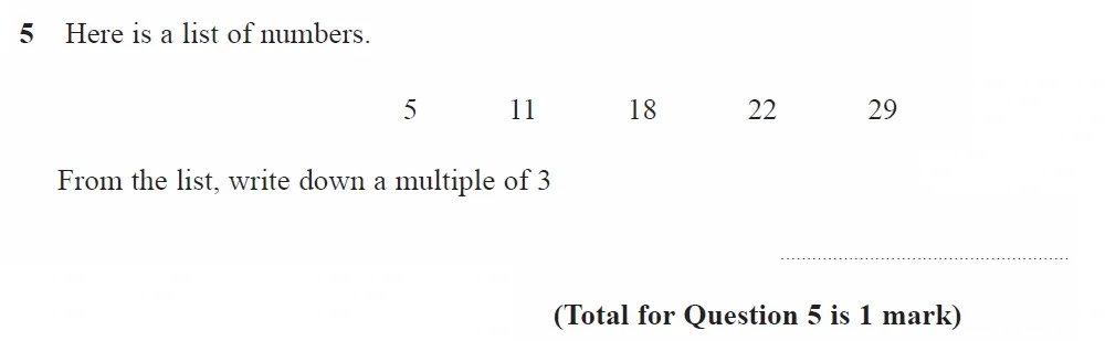 Question 05 - GCSE Edexcel Foundation Maths Past Paper 3 (Calculator) - November 2022
