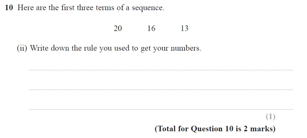 Question 10(ii) - GCSE Edexcel Foundation Maths Past Paper 3 (Calculator) - November 2022
