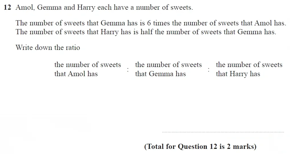 Question 12 - GCSE Edexcel Foundation Maths Past Paper 3 (Calculator) - November 2022