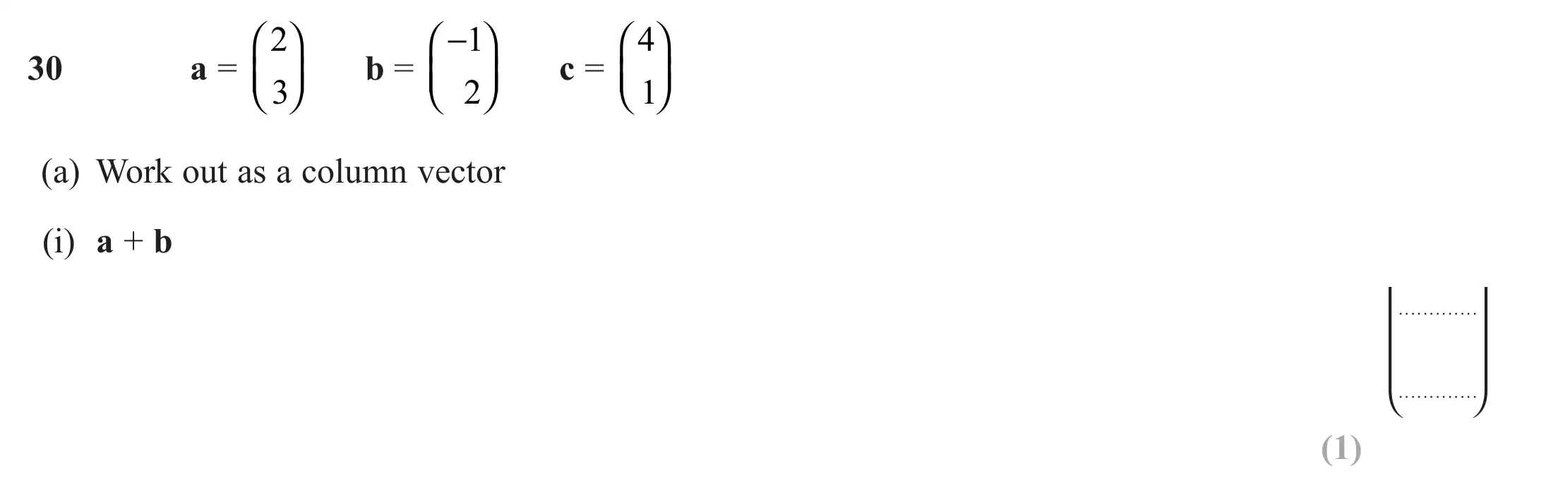 Question 30(a)(i) - GCSE Edexcel Foundation Maths Past Paper 3 (Calculator) - November 2022