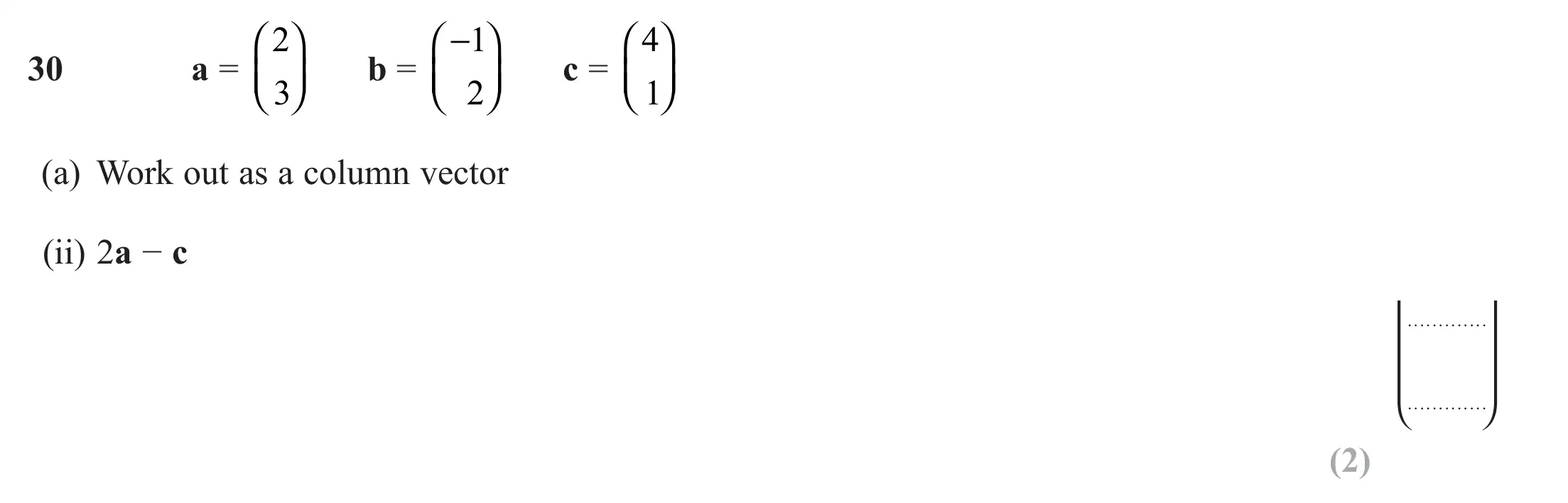 Question 30(a)(ii) - GCSE Edexcel Foundation Maths Past Paper 3 (Calculator) - November 2022