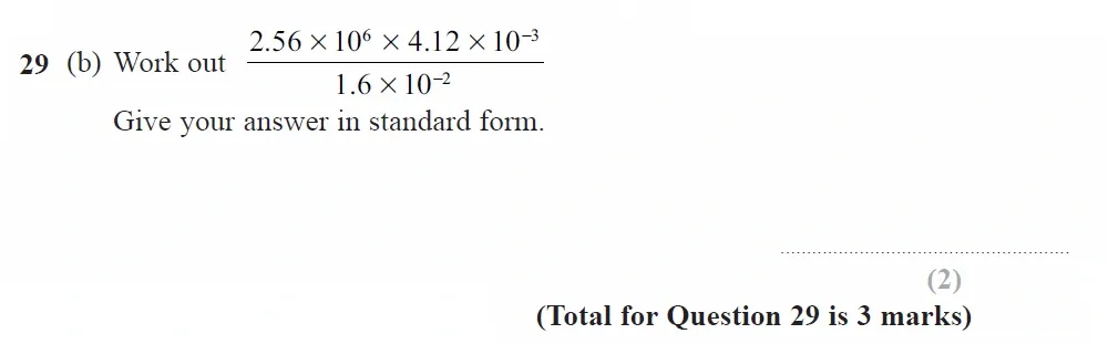 Question 29(b) - GCSE Edexcel Foundation Maths Past Paper 3 (Calculator) - November 2022