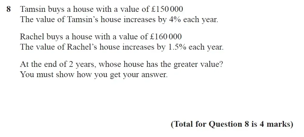 Question 08 - GCSE Edexcel Higher Maths Past Paper 2 (Calculator) - June 2023