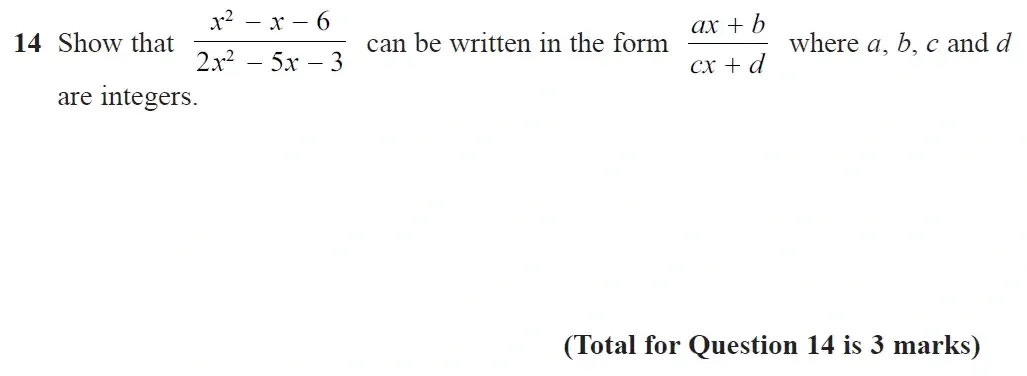 Question 14 - GCSE Edexcel Higher Maths Past Paper 2 (Calculator) - June 2023