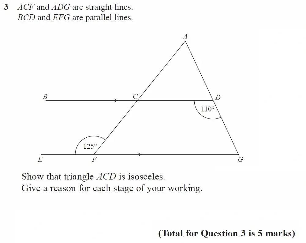 Question 03 - GCSE Edexcel Higher Maths Past Paper 3 (Calculator) - June 2023