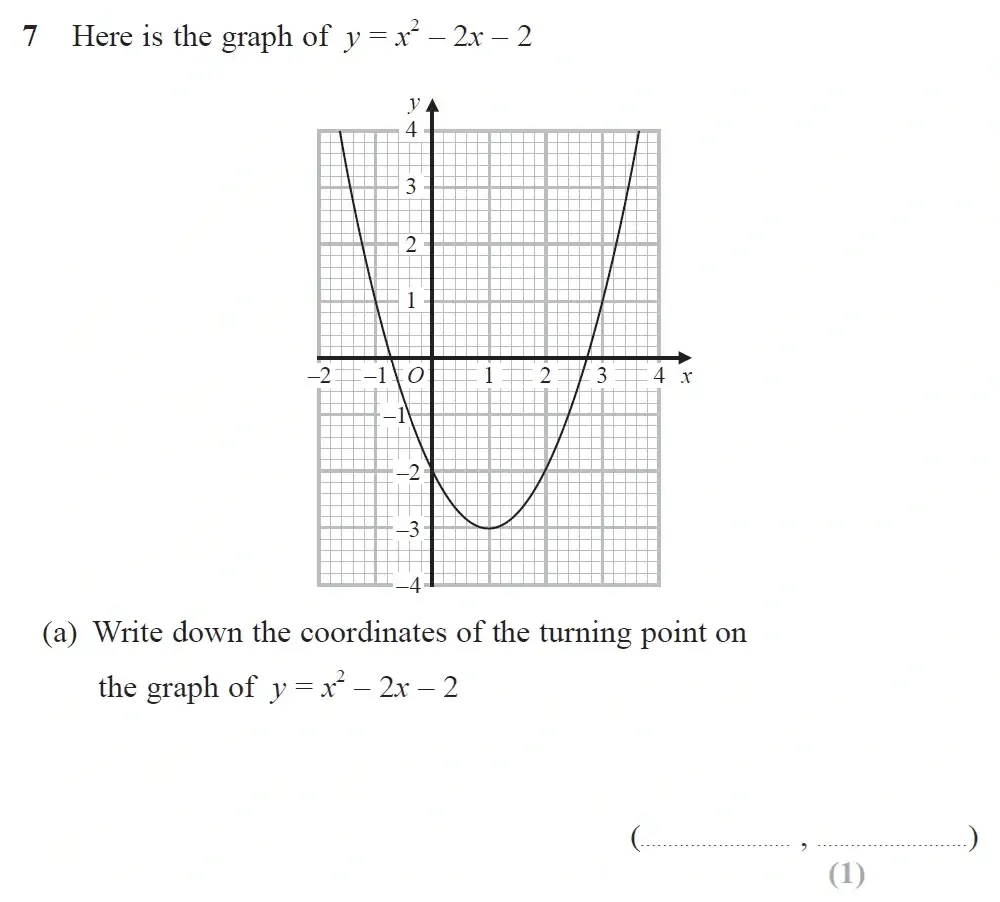 Question 07(a) - GCSE Edexcel Higher Maths Past Paper 3 (Calculator) - June 2023