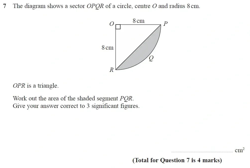 Question 07 - GCSE Edexcel Higher Maths Past Paper 3 (Calculator) - November 2021